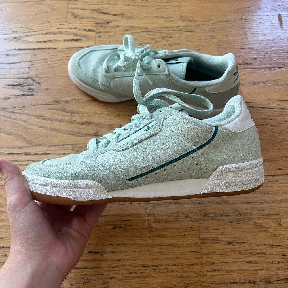 Blue Adidas Continental 80s.